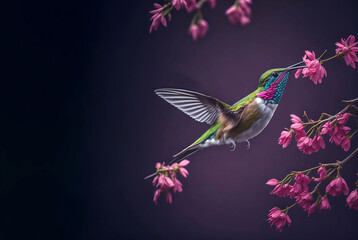 Illustration of bird of paradise on grey background. Wildlife exotic animal. Illustration Logo Icon Design. Generative AI.High quality photo