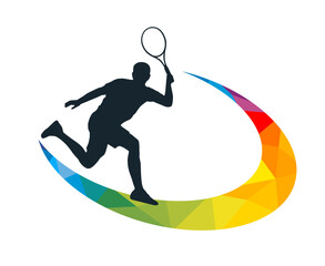 Tennis sport graphic for use as a template for flyer or for use in web design.