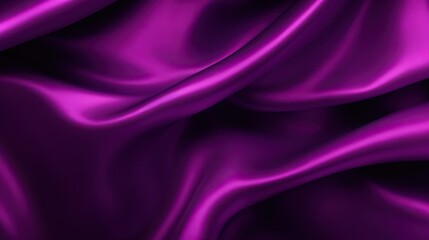 Obraz premium Abstract black purple magenta background. Silk satin. Plum color. Gradient. Dark elegant background with space for design. Soft wavy folds. Christmas, valentine