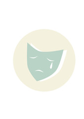 illustration of a sad theatrical mask vector icon