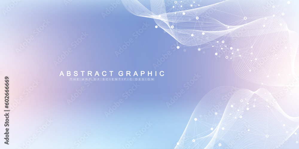 Aufkleber Global network connection concept. Social network communication in the global business concept. Big data visualization. Internet technology. Vector illustration.