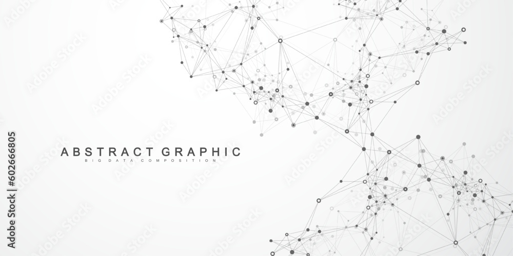 Poster Global network connection concept. Social network communication in the global business concept. Big data visualization. Internet technology. Vector illustration.