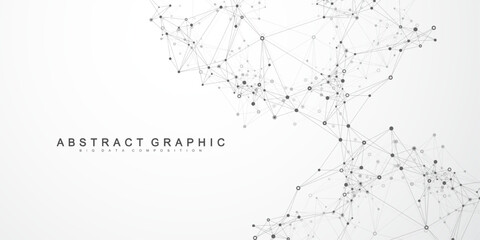 Fototapeta Global network connection concept. Social network communication in the global business concept. Big data visualization. Internet technology. Vector illustration. obraz