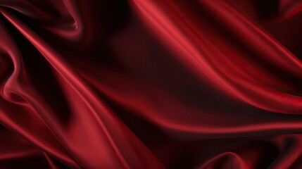 Obraz premium Black red silk satin. Beautiful soft folds. Shiny fabric.Dark luxury background with space for design. Christmas, Birthday, Valentine day, Valentine. Festive concept. Banner. Flat lay, Table top view