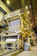 The machinery in a paper mill plant.