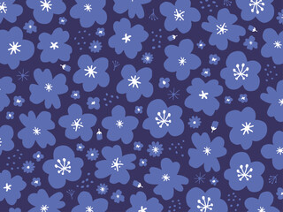 青い花のシームレスデザイン