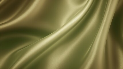 Fototapeta premium Green brown silk satin. Gradient. Olive color. Luxury abstract background for design. Light dark shade. Matte, shimmer. Curtain. Drapery. Clouse-up