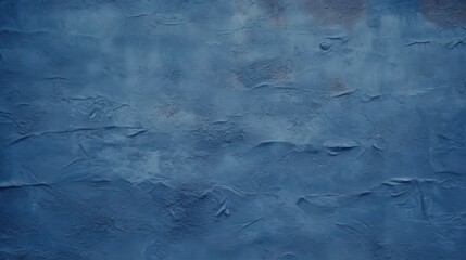 Toned painted old concrete wall with plaster. Dark blue vintage texture background with space for design. Close-up. Rough brush strokes. Grungy, grainy, uneven surface. Empty