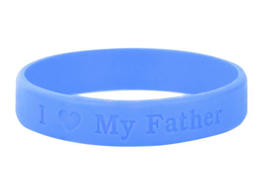 Blank rubber plastic stretch blue  bracelet isolated on white background.gift for father day  on transparent. - Powered by Adobe