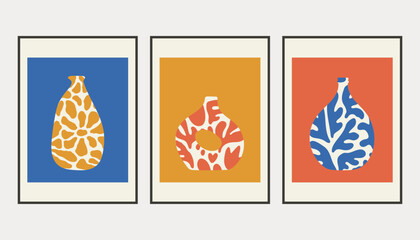 Matisse Abstract Art Set, Aesthetic Modern Art, Boho Decor, Minimalist Art, Illustration, Vector, Poster, Postcard.