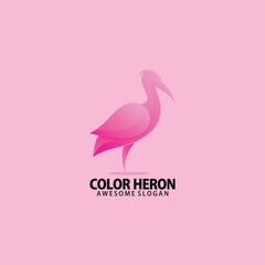 heron logo design gradient colorful