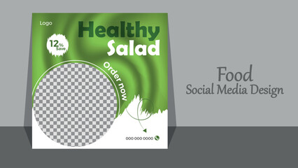 Modern Food social media post template.vector illustration. square size.