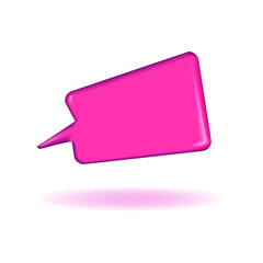 3D neon pink y2k retro speech bubble rectangle