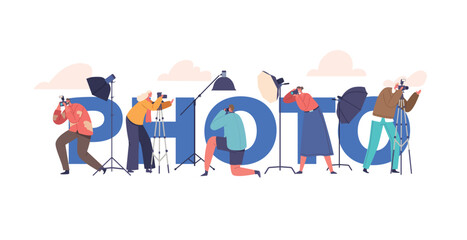 Photography Studio Concept. Photographers Capturing High-quality Images For Clients, Use Specialized Equipment