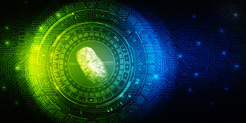 Fingerprint Scanning Technology Concept 2d Illustration