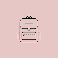 line art backpack logo symbol illustration design, adventure hiking logo design