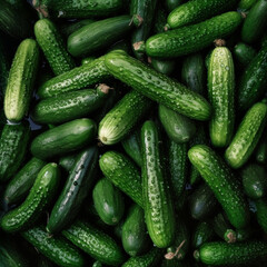 Fresh cucumbers. Generative AI.