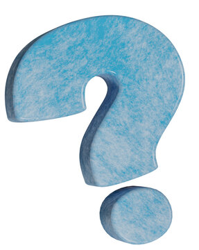 Ice pattern question mark, 3d question mark in different positions. Png question mark. PNG, 3D render.