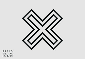 Cross Icon. Cancel icon. Close icon, Stop Icon - Prohibition Vector, Sign and Symbol for Design, Presentation, Website or Apps Elements.