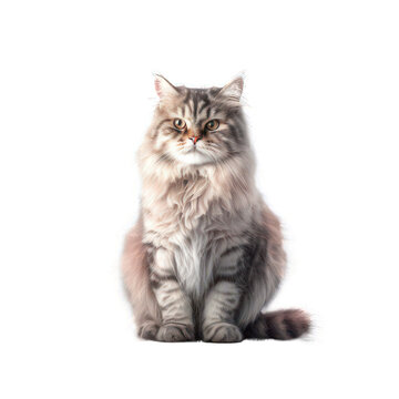 Cat isolated on white created with Generative AI