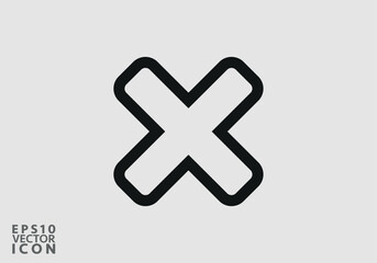 Cross Icon. Cancel icon. Close icon, Stop Icon - Prohibition Vector, Sign and Symbol for Design, Presentation, Website or Apps Elements.