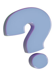 Question mark, purple and shine questionmark, 3d question mark in different positions. Png question mark. PNG, 3D render.