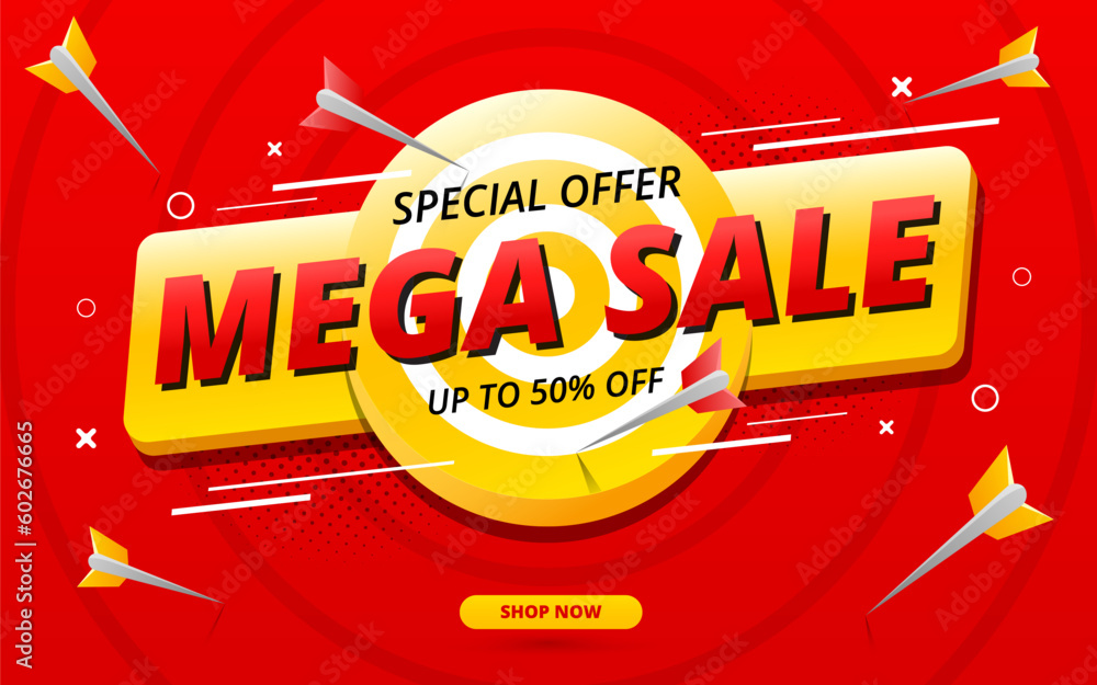 Wall mural mega sale banner with price target design.