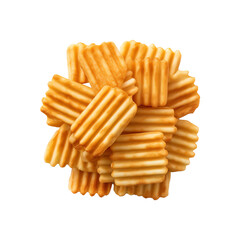 waffle fries isolated on transparent background