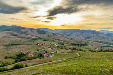 Vue sur le Beaujolais depuis le Mont Brouilly