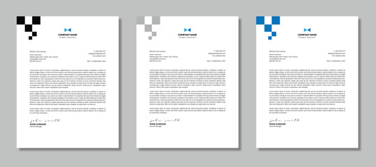 Geometric Abstract Letterhead Template - 3 Variations