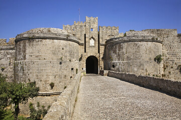 Fototapeta na wymiar Palace of Grand Master of Knights of Rhodes in Rhodes city. Rhodes island. Greece