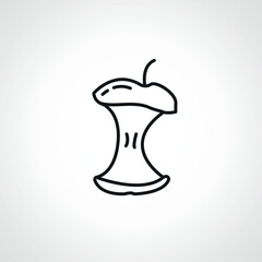 Apple core line icon, apple linear icon