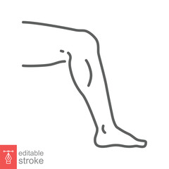 Leg icon. Simple outline style. Human foot, ankle, medical, organs concept. Thin line symbol. Vector illustration isolated on white background. Editable stroke EPS 10.