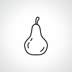 Pear line icon, Pear fruit web linear icon.