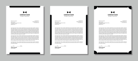 Clean Professional Letterhead Template - 3 Variations