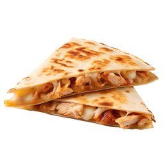 chicken quesadilla isolated on transparent background