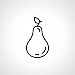 Pear line icon, Pear fruit web linear icon.