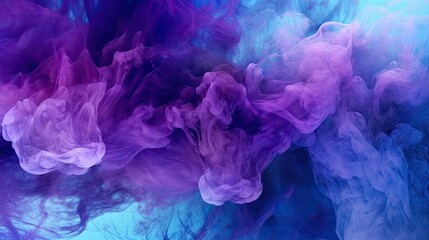 Blue and purple smoke background in an abstract canvas style. Generative AI