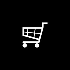 Cart icon image  isolated on black background 