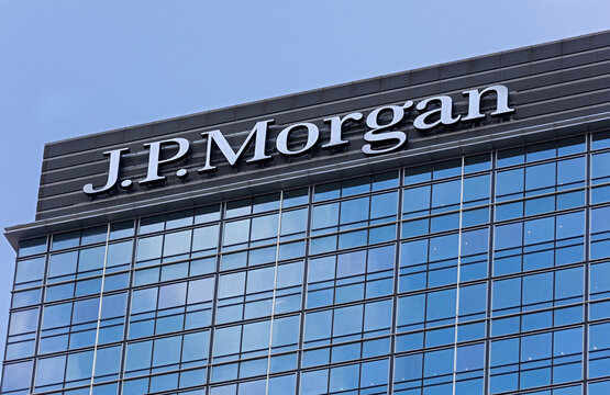HONG KONG-MAY 9, 2023: J.P. Morgan sign. J.P. Morgan Asia Pacific headquarters is located in Hong Kong