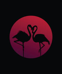 Retro vintage Style Flamingo T-shirt Design