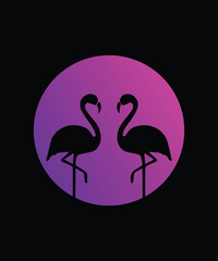 Retro vintage Style Flamingo T-shirt Design