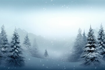 Fototapeta premium winter landscape with trees and mountains. Generative AI