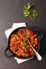 chili con carne- top view