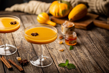 Pumpkin and orange cocktail