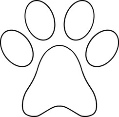 Line art dog paw
