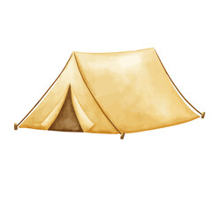 Tourist tent hand drawn watercolor element illustration.