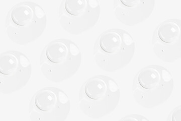 serum texture. Collagen. Chronically Face. Serum Cosmetic. Clear bubbles, air bubbles. Gel texture.  Transparent gel. Drops, trailing, medicine. On a white background.