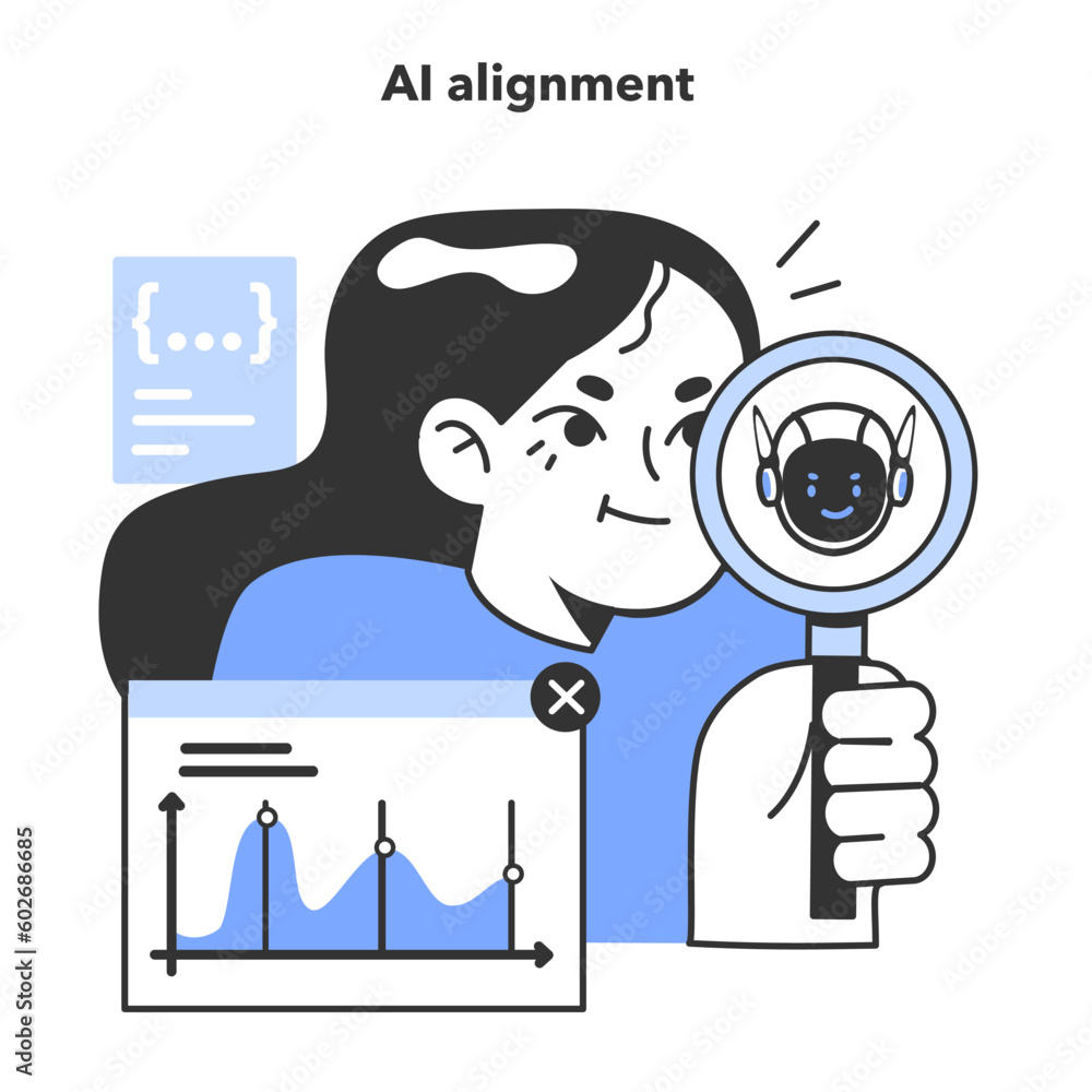 Poster ai ethics. artificial intelligence alignment. computer system intelligence
