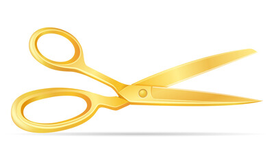 metal scissors for tailor or barber stationery equipment vector illustration